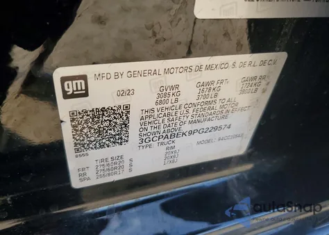 2023 Chevrolet Silverado C1500 Custom z USA, uszkodzony, nr VIN 3GCPABEK9PG229574